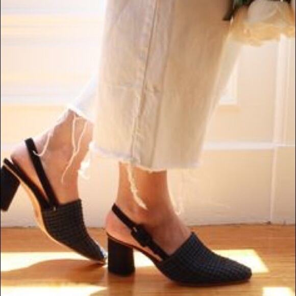 🆕‎ Rachel Comey Women's Navy Sola Woven Pointed Toe Slingbacks Size 10 - Picture 1 of 7